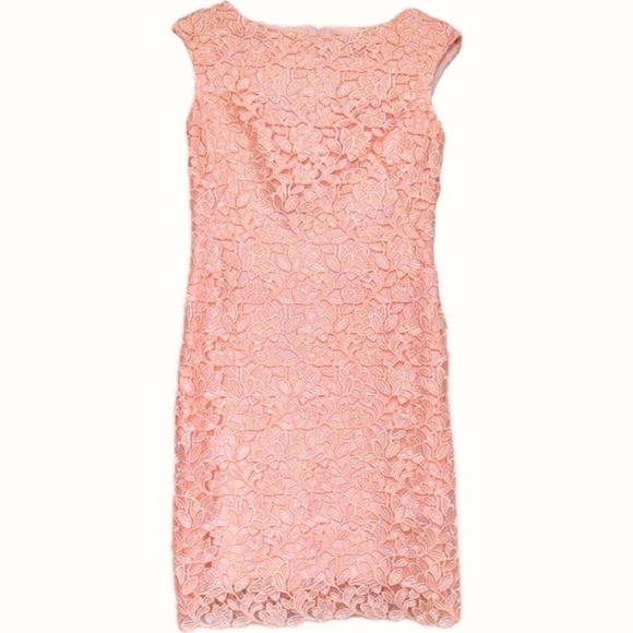 Lauren Ralph Lauren Dresses & Skirts - Lauren Ralph Lauren Sleeveless Lace Sheath Dress Peachy Pink Fully Lined - sz 8